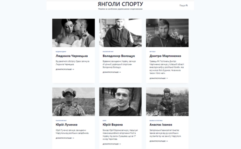 Реквием по погибшим спортсменам: В Украине создали сайт «Ангелы спорта»