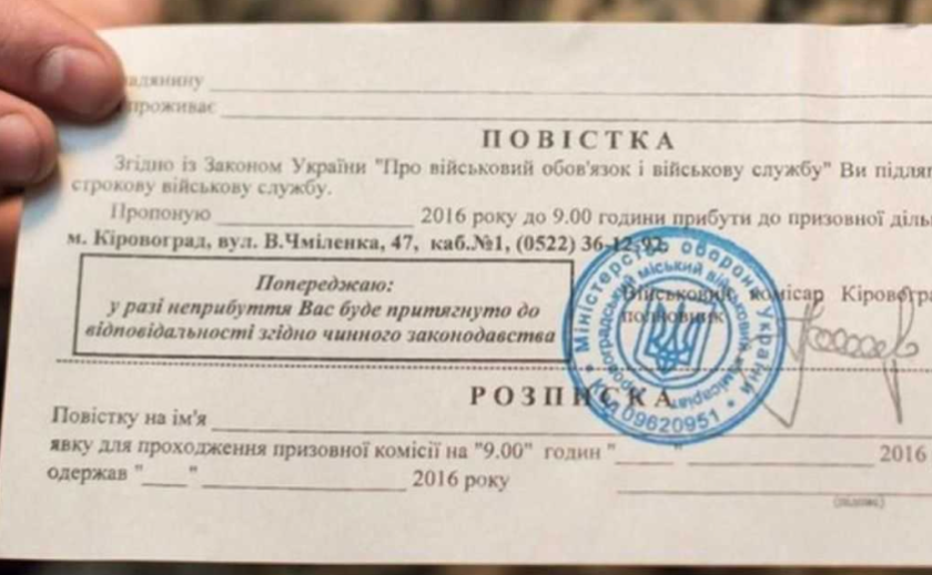 Військовозобов’язані українці отримуватимуть повістки від ТЦК поштою