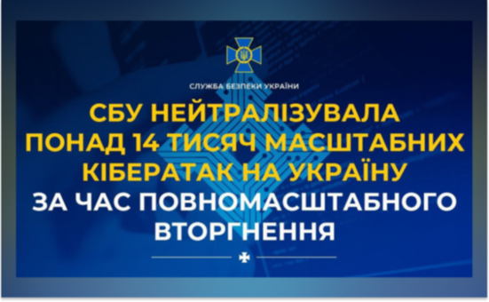 СБУ нейтралізувала понад 14 тисяч масштабних кібератак на Україну за час повномасштабного вторгнення
